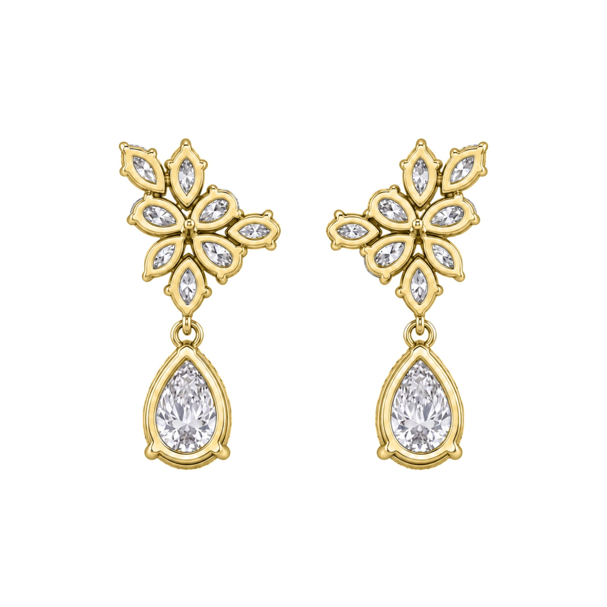 5 ct. T.W. Lab-Grown Diamond Pear-Marquise Drop Earrings in 14K White Gold or 14K Yellow Gold
