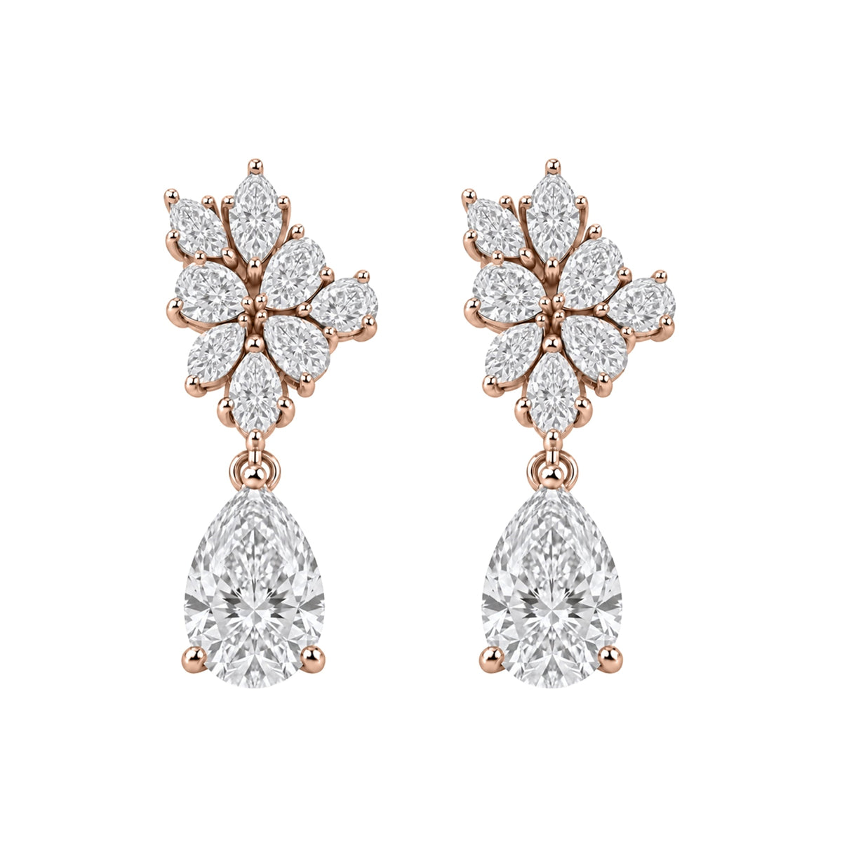 5 ct. T.W. Lab-Grown Diamond Pear-Marquise Drop Earrings in 14K White Gold or 14K Yellow Gold