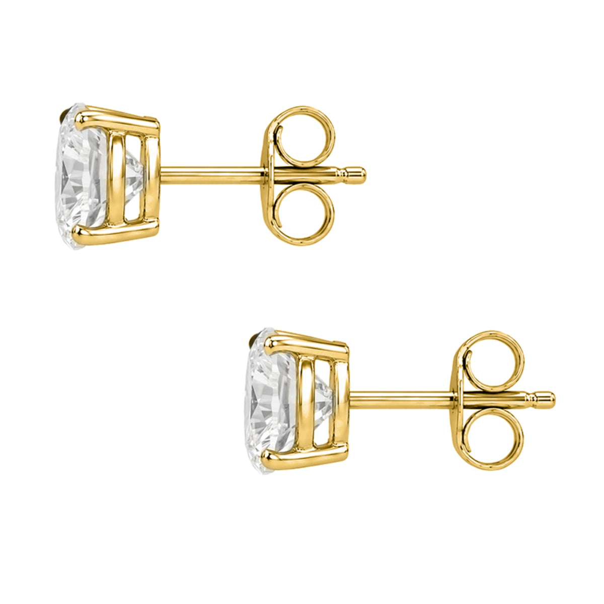 Lab-Grown Diamond Round Stud Earrings in 14K White Gold or 14K Yellow Gold