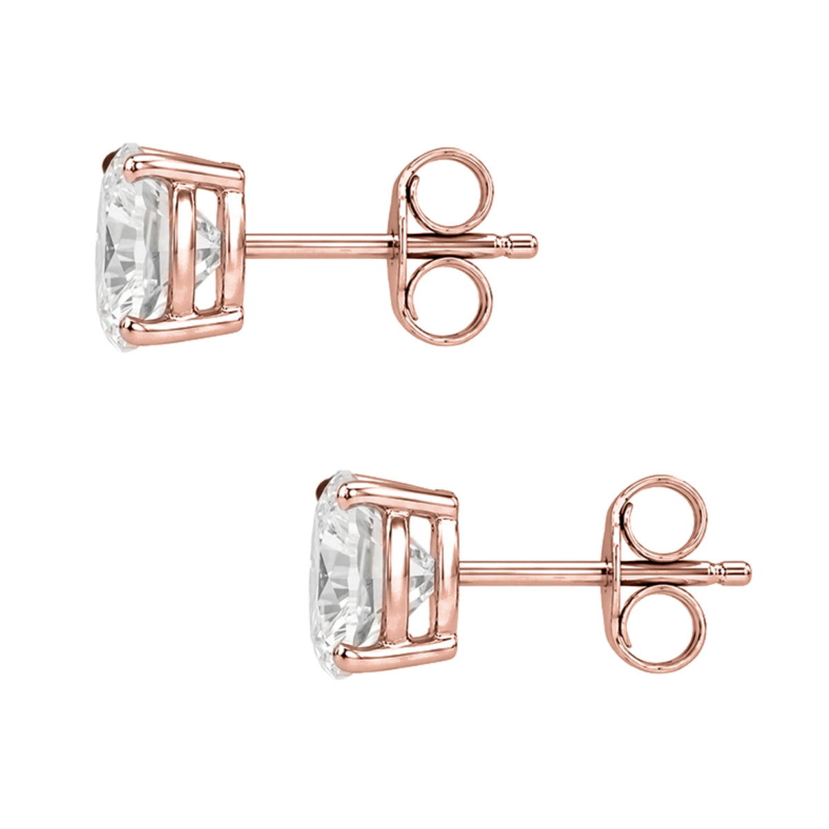 Lab-Grown Diamond Round Stud Earrings in 14K White Gold or 14K Yellow Gold