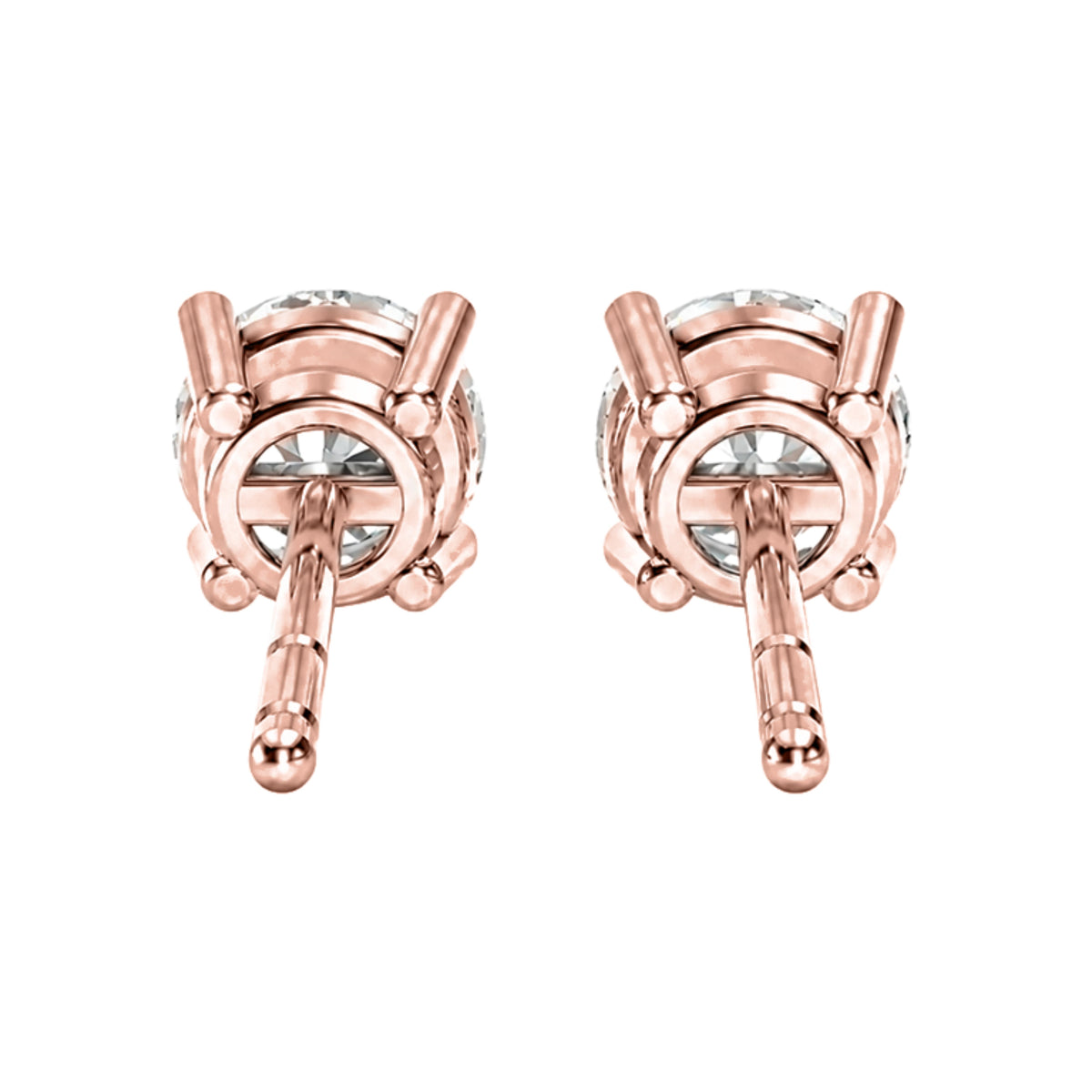 Lab-Grown Diamond Round Stud Earrings in 14K White Gold or 14K Yellow Gold