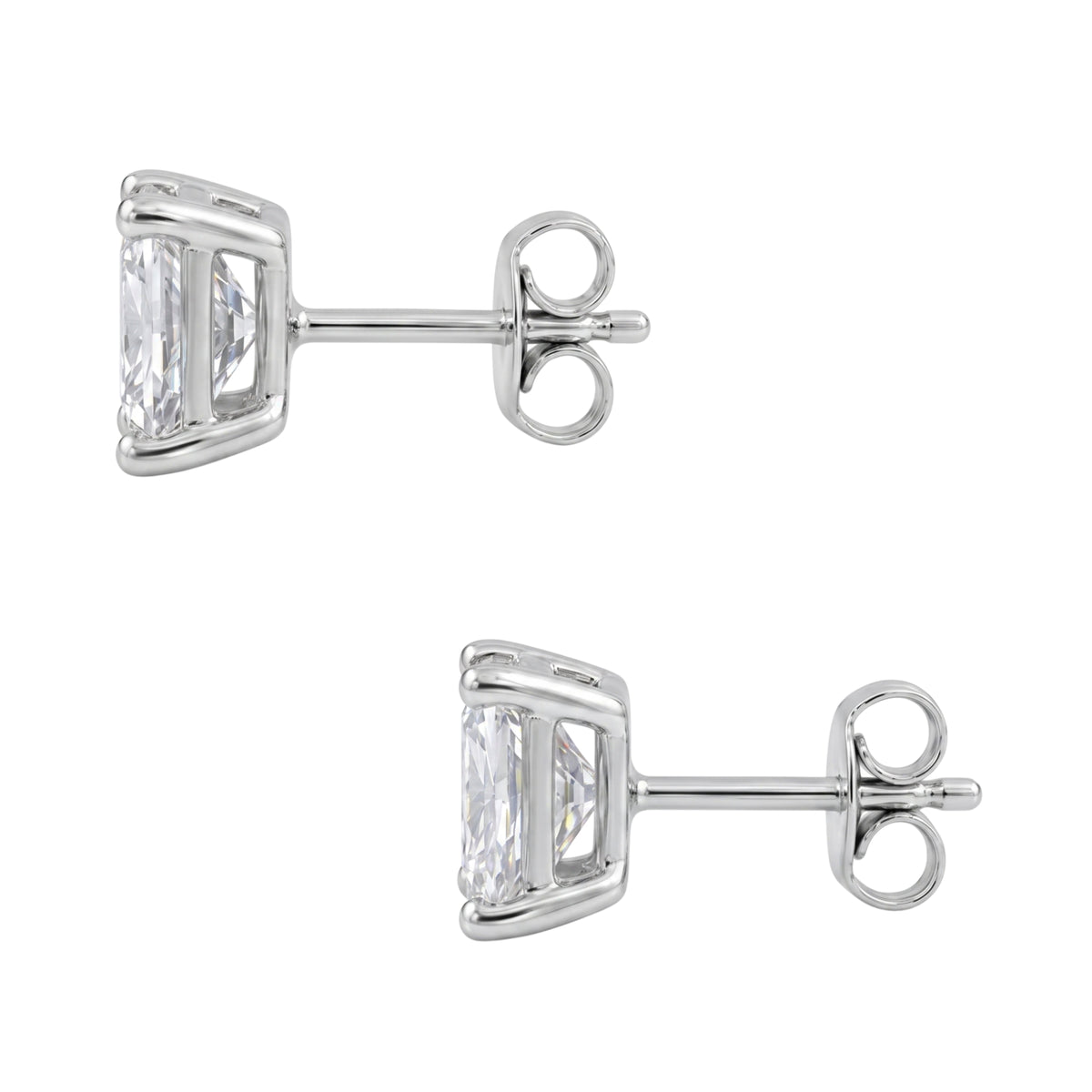 Lab-Grown Diamond Princess Stud Earrings in 14K White Gold or 14K Yellow Gold