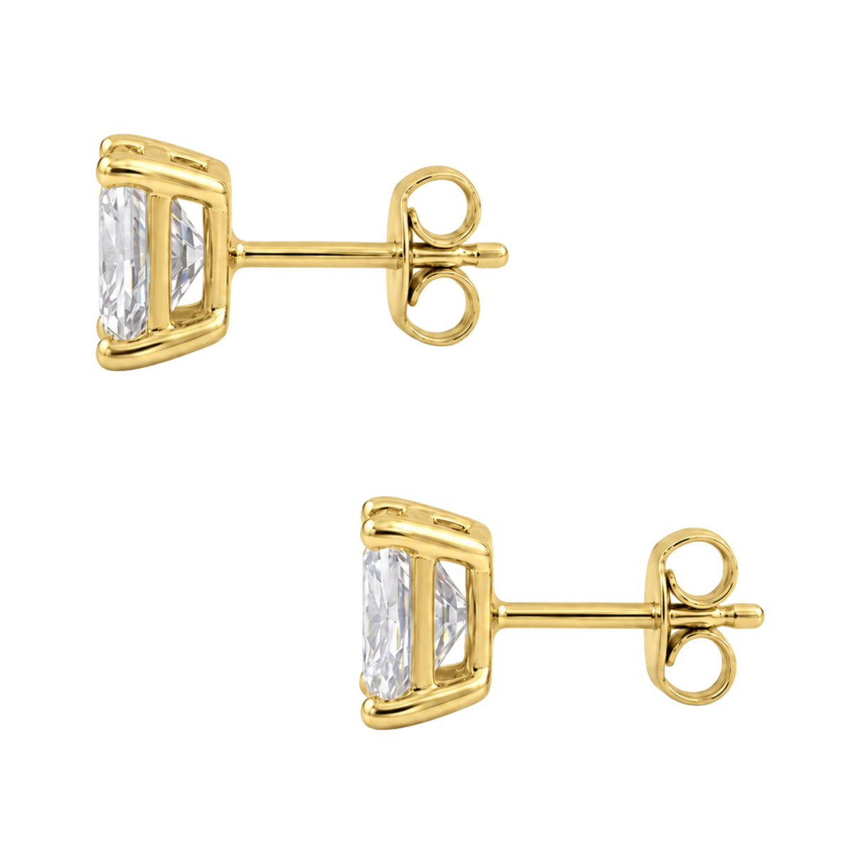 Lab-Grown Diamond Princess Stud Earrings in 14K White Gold or 14K Yellow Gold