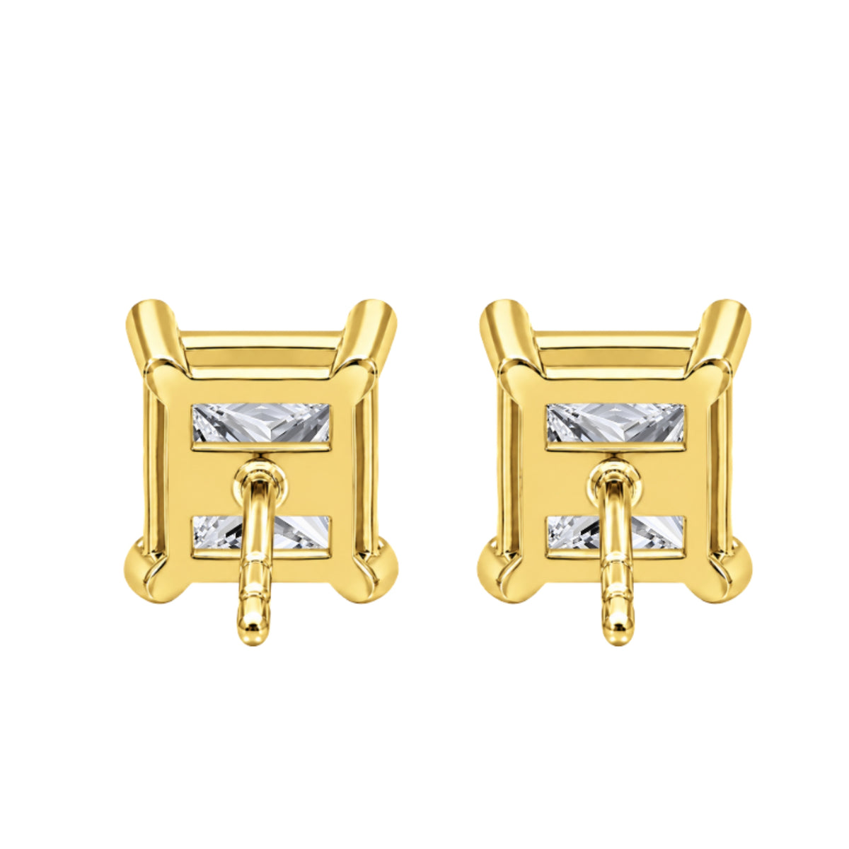 Lab-Grown Diamond Princess Stud Earrings in 14K White Gold or 14K Yellow Gold