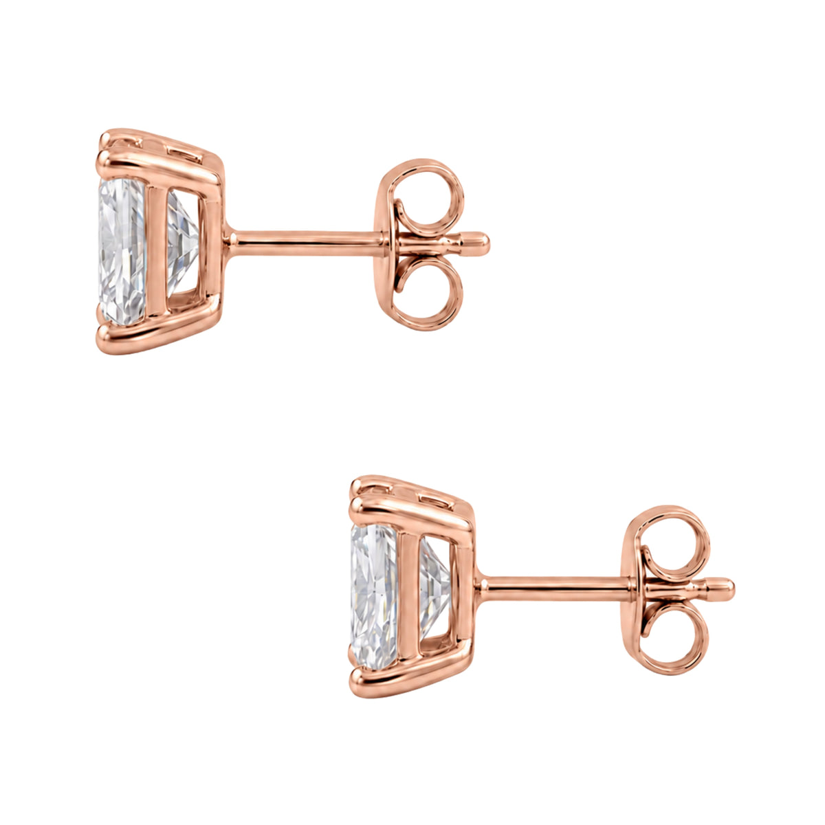Lab-Grown Diamond Princess Stud Earrings in 14K White Gold or 14K Yellow Gold