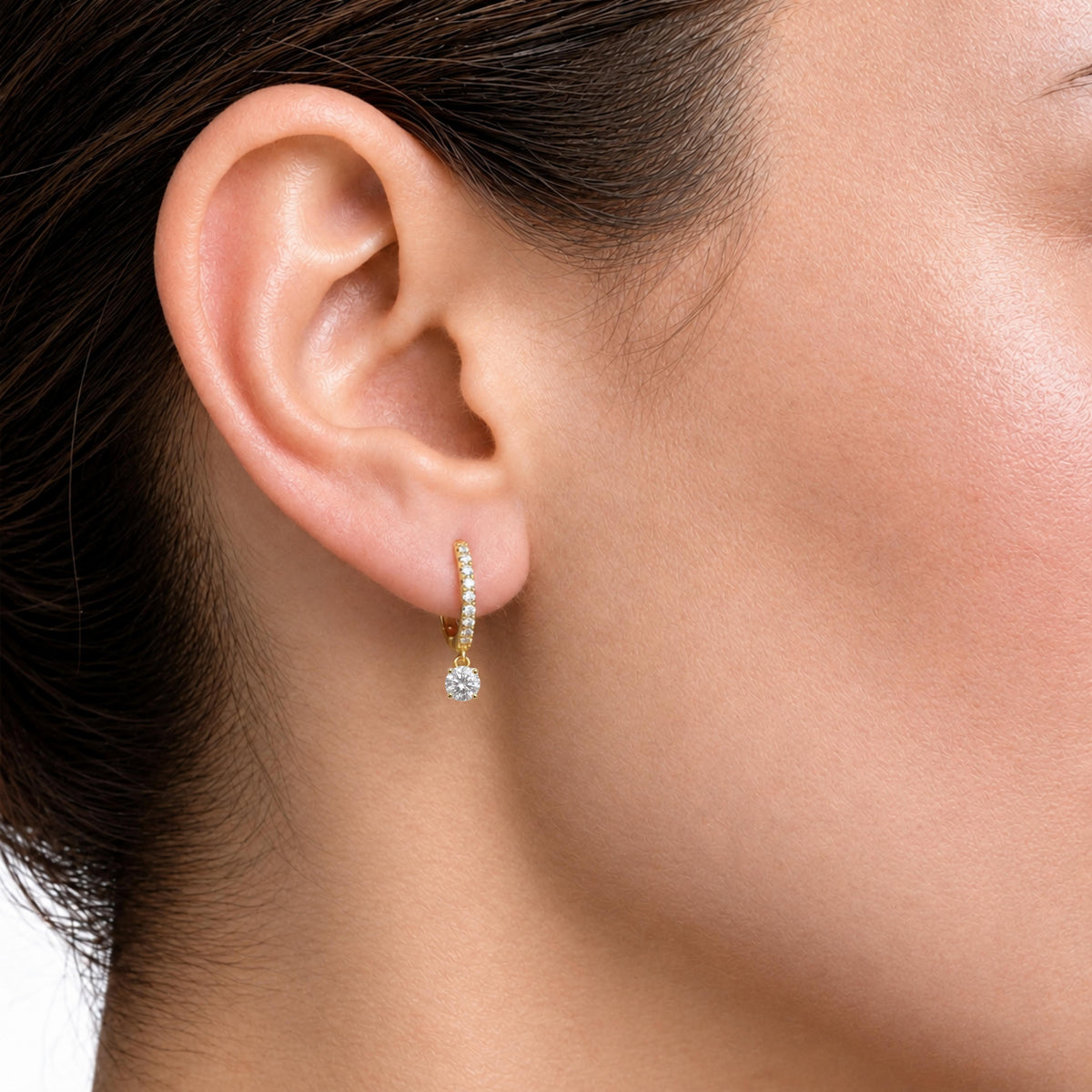 Lab-Grown Diamond Hoop Earrings in 14K White Gold or 14K Yellow Gold