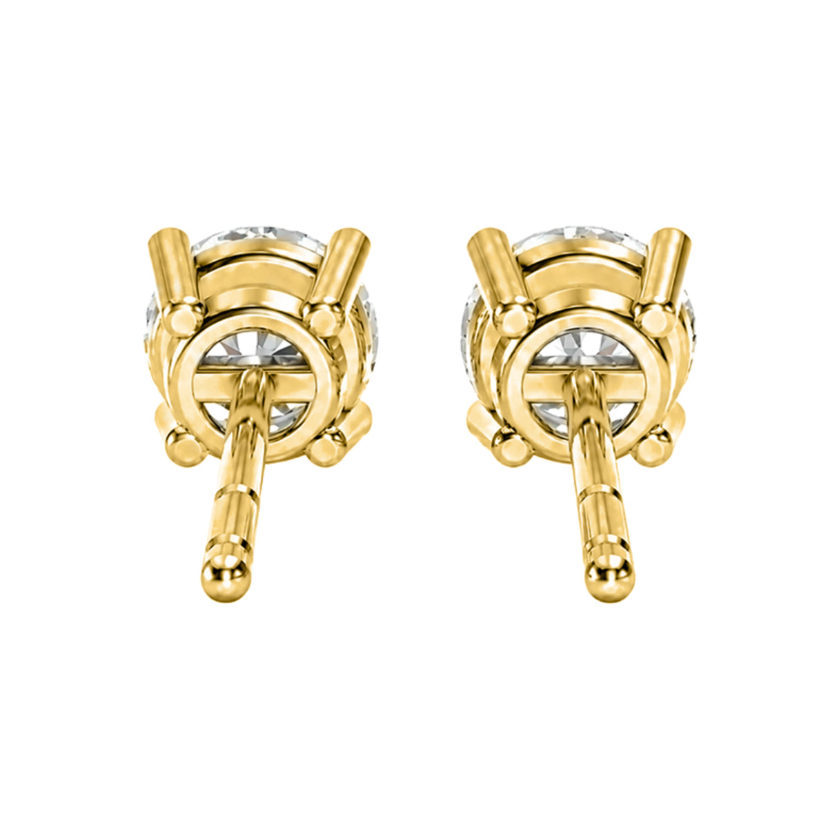 1 ct. T.W. Lab-Grown Diamond Round Stud Earrings in 14K Gold over Silver