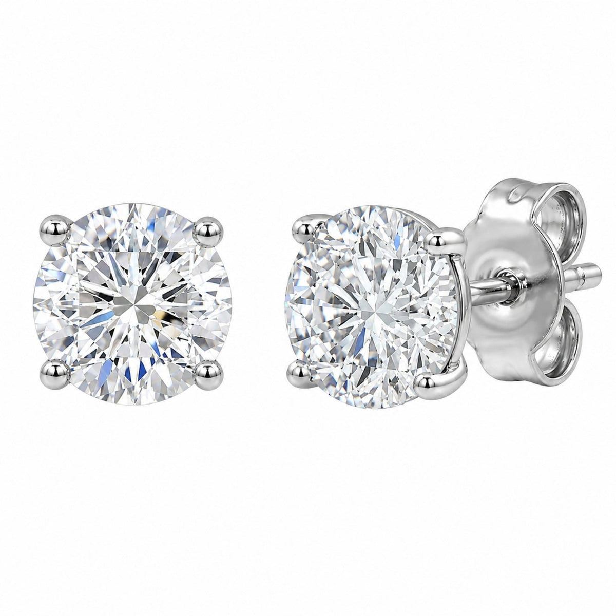 1 ct. T.W. Lab-Grown Diamond Round Stud Earrings in Sterling Silver