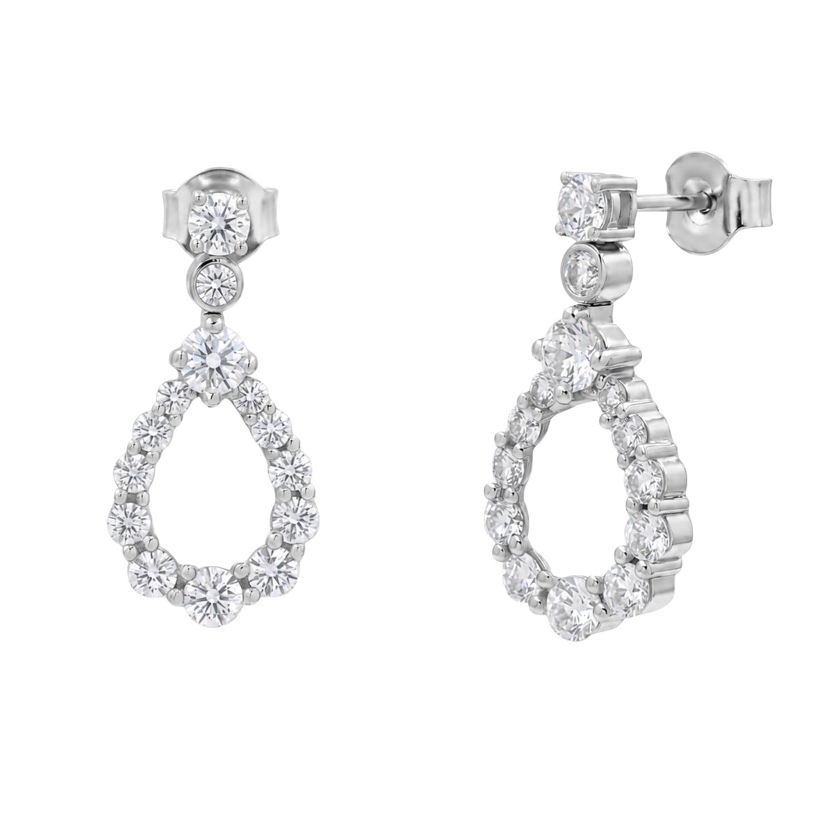 2 ct. T.W. Lab-Grown Diamond Round Drop Earrings in Sterling Silver or 14K Gold over Silver