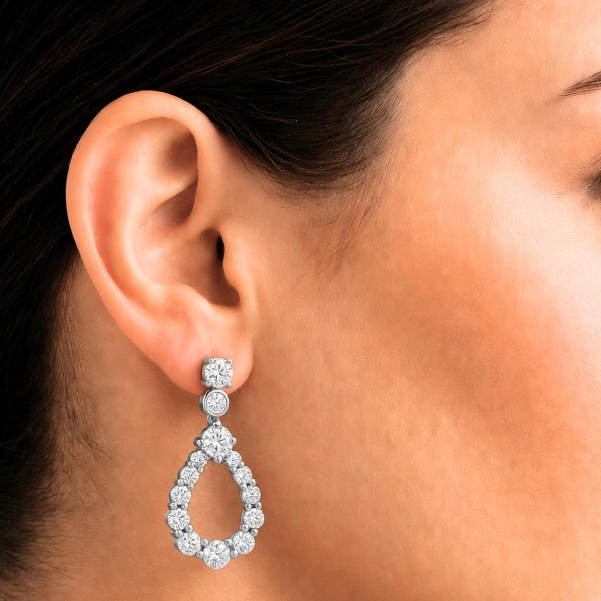 2 ct. T.W. Lab-Grown Diamond Round Drop Earrings in Sterling Silver or 14K Gold over Silver