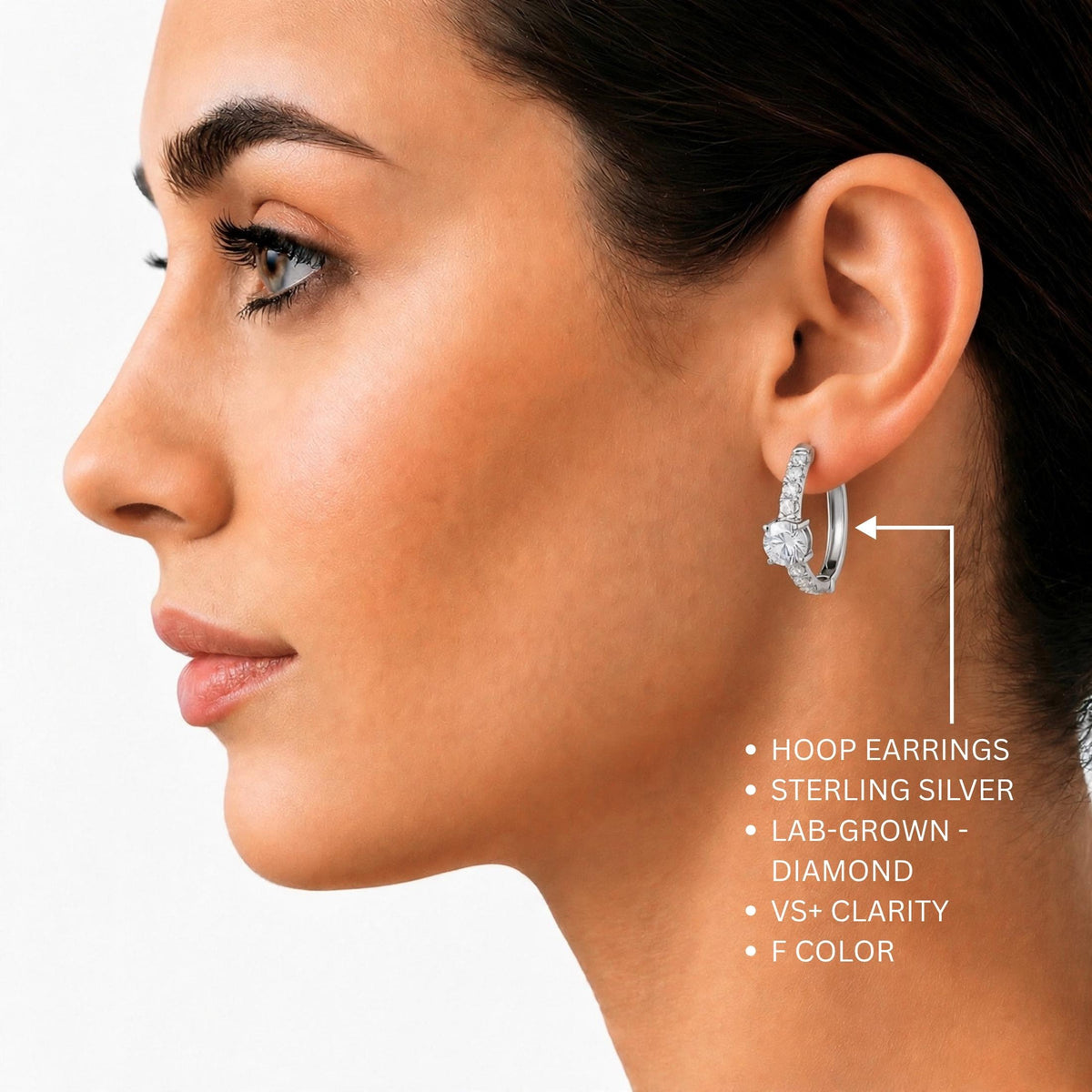 2 ct. T.W. Lab-Grown Diamond Round Hoop Earrings in Sterling Silver or 14K Gold over Silver