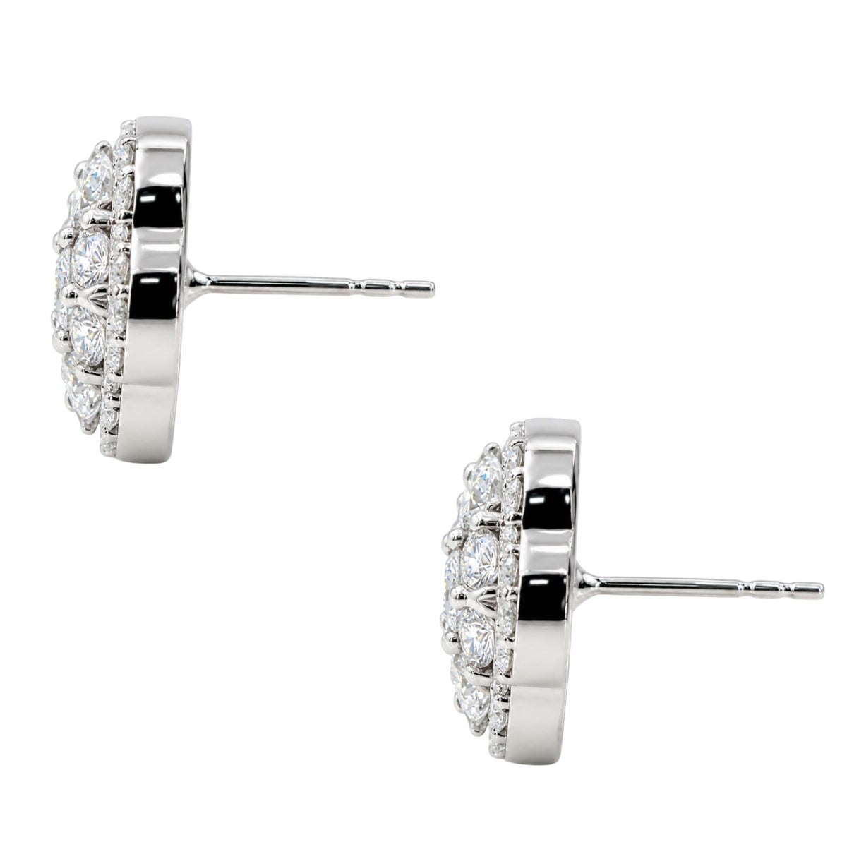 3 ct. T.W. Lab-Grown Diamond Round Cluster Earrings in Sterling Silver or 14K Gold over Silver