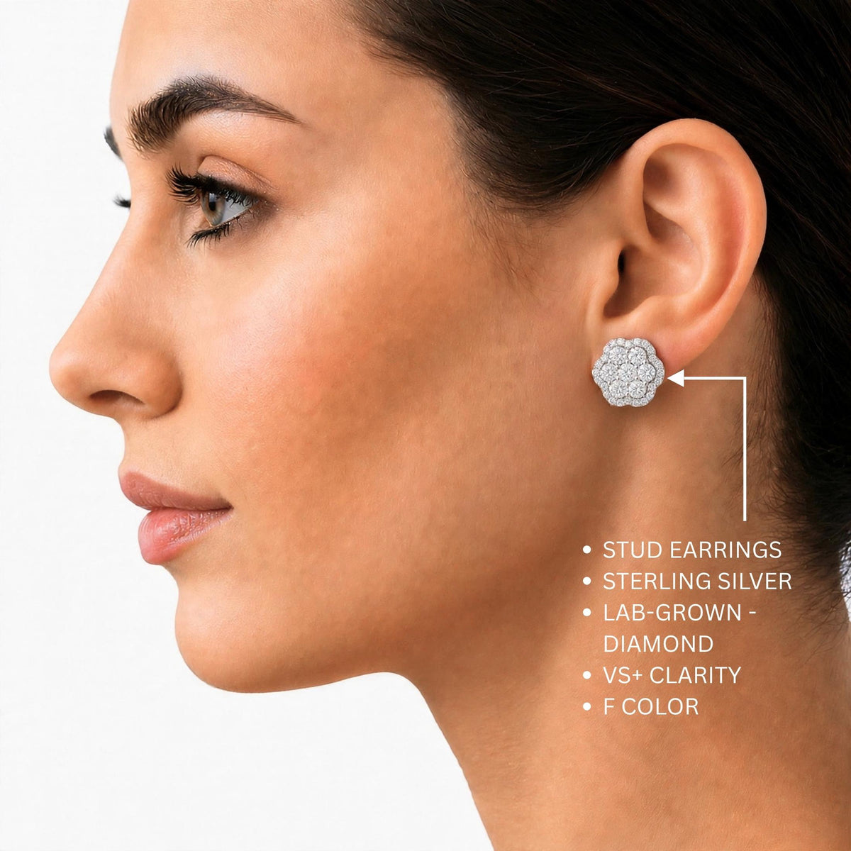 3 ct. T.W. Lab-Grown Diamond Round Cluster Earrings in Sterling Silver or 14K Gold over Silver