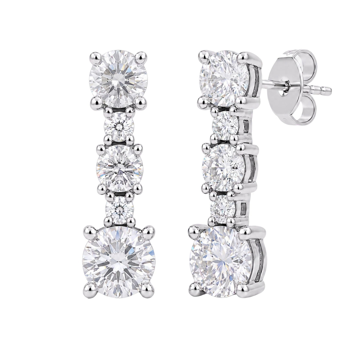 2 ct. T.W. Lab-Grown Diamond Round Drop Earrings in Sterling Silver or 14K Gold over Silver
