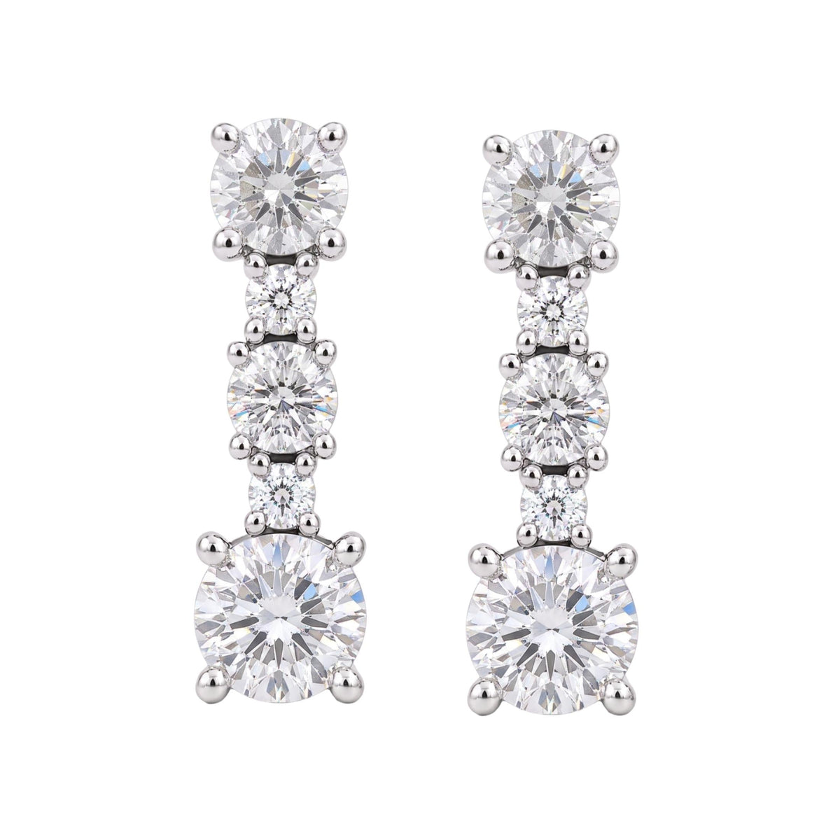 2 ct. T.W. Lab-Grown Diamond Round Drop Earrings in Sterling Silver or 14K Gold over Silver