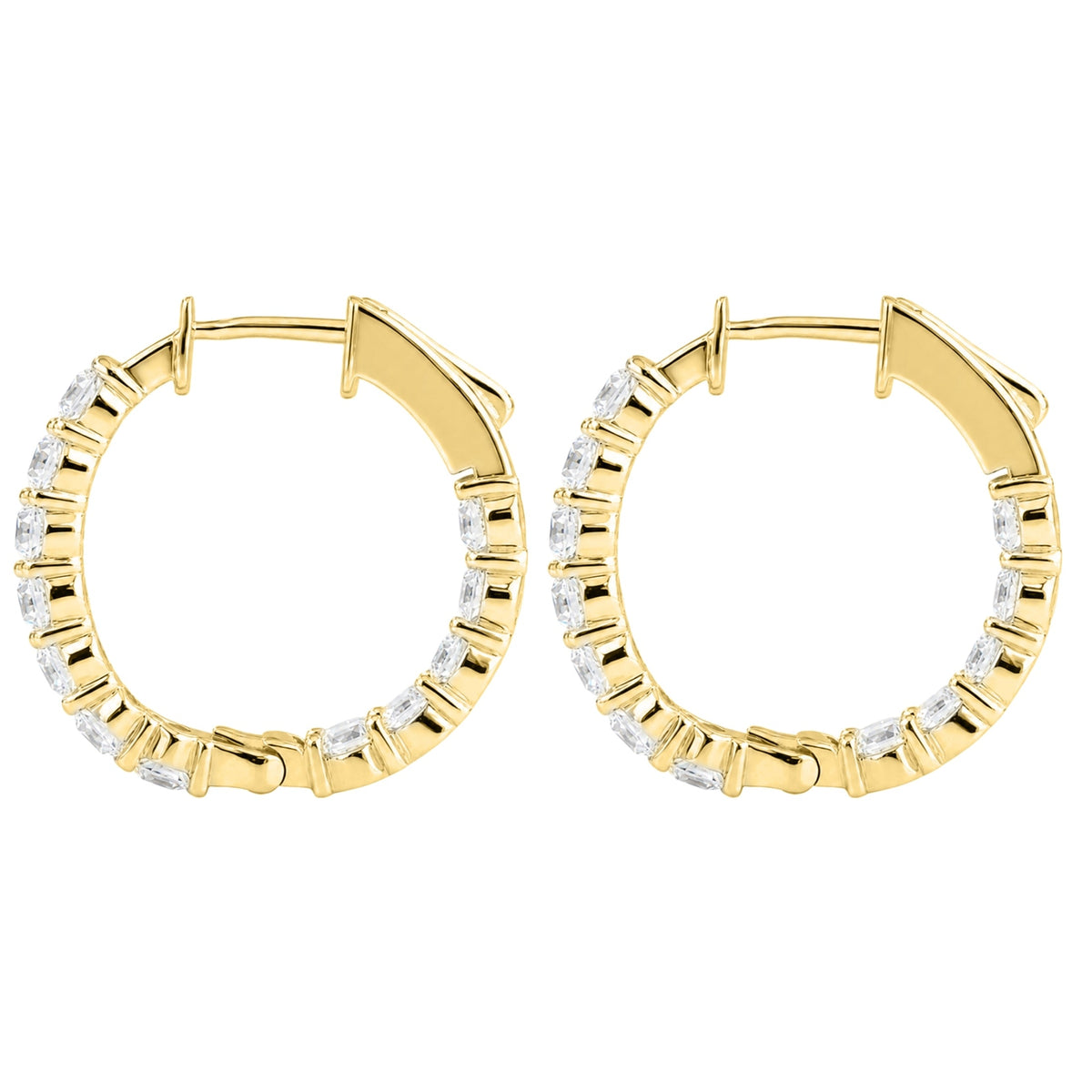 Lab-Grown Diamond Round Hoop Earrings in 14K White Gold or 14K Yellow Gold