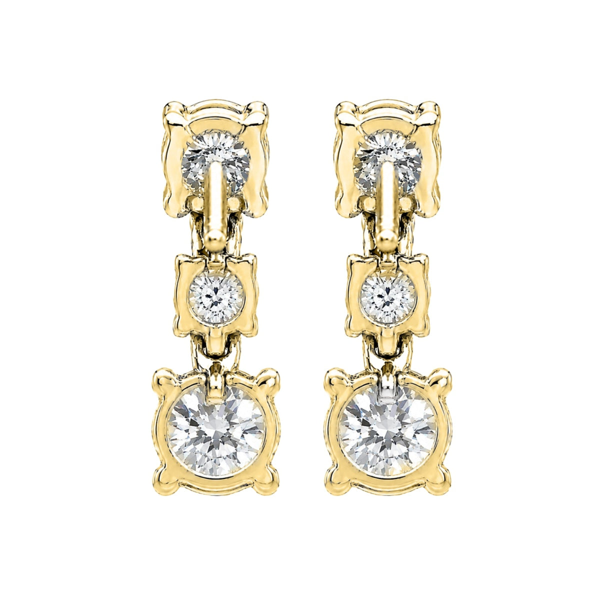 2 ct. T.W. Lab-Grown Diamond Round Drop Earrings in Sterling Silver or 14K Gold over Silver