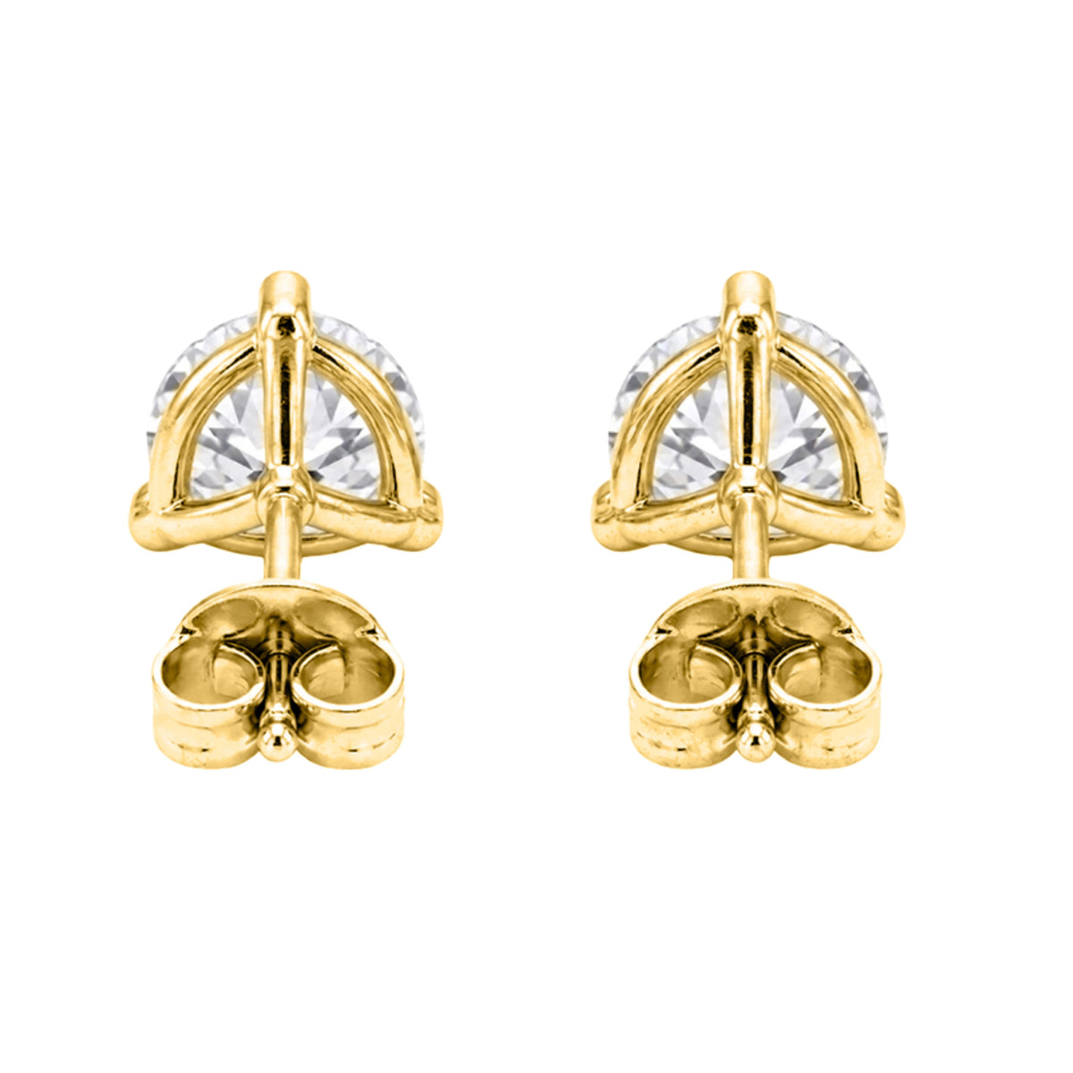 0.5 ct. T.W. Lab-Grown Diamond Round Stud Earrings in 14K Gold over Silver