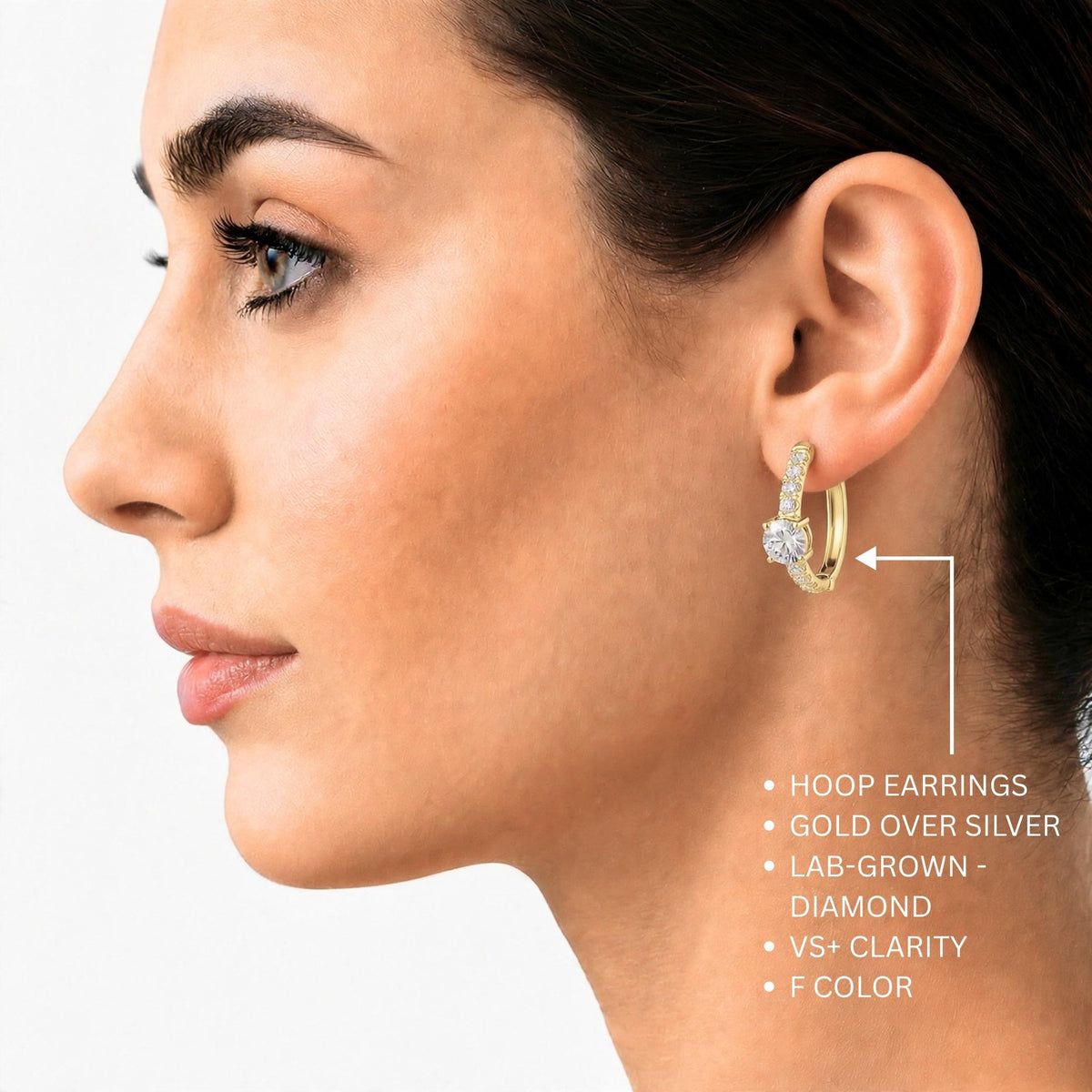 2 ct. T.W. Lab-Grown Diamond Round Hoop Earrings in Sterling Silver or 14K Gold over Silver