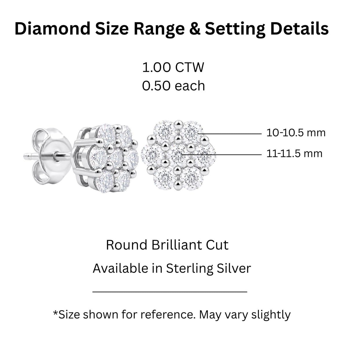 1 ct. T.W. Lab-Grown Diamond Round Stud Earrings in Sterling Silver or 14K Gold over Silver