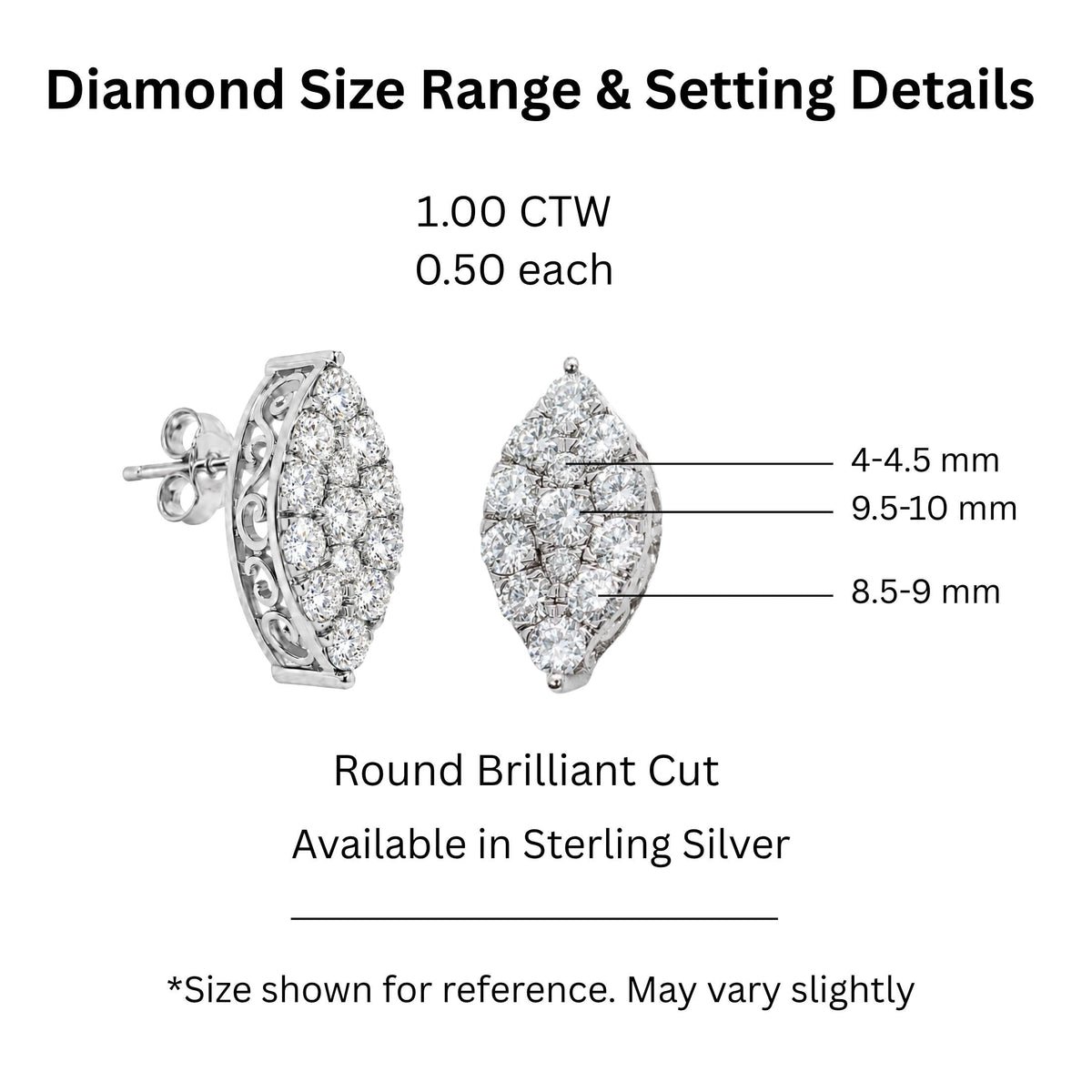 1 ct. T.W. Lab-Grown Diamond Round Stud Earrings in Sterling Silver or 14K Gold over Silver