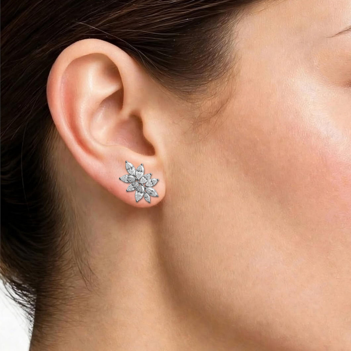 2 ct. T.W. Lab-Grown Diamond Marquise Stud Earrings in 14K White Gold or 14K Yellow Gold
