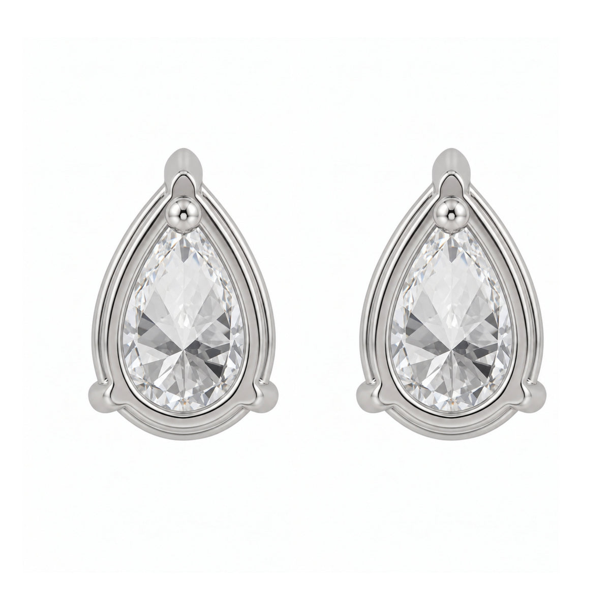 Lab-Grown Diamond Pear Solitaire Stud Earrings in 14K White Gold or 14K Yellow Gold