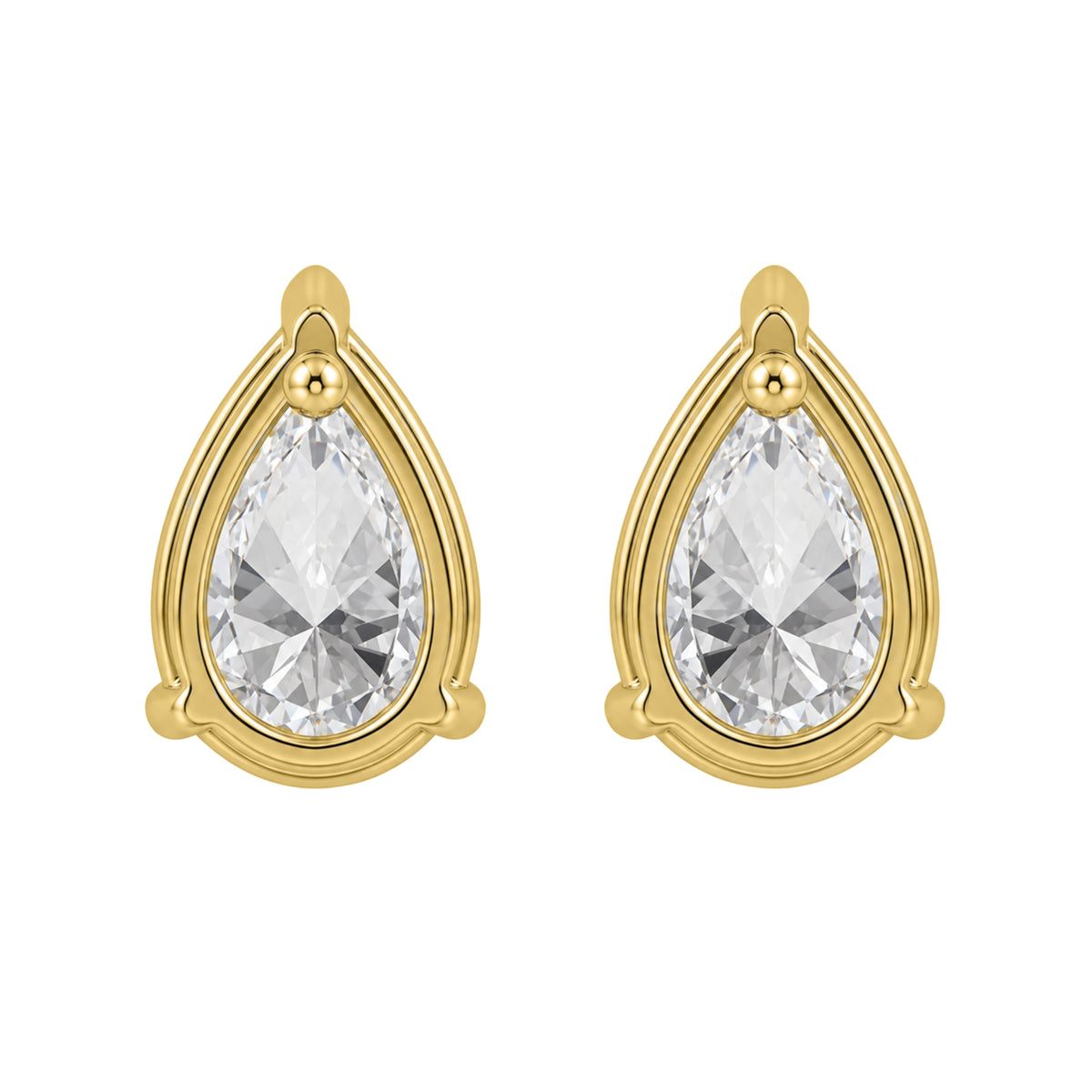 Lab-Grown Diamond Pear Solitaire Stud Earrings in 14K White Gold or 14K Yellow Gold