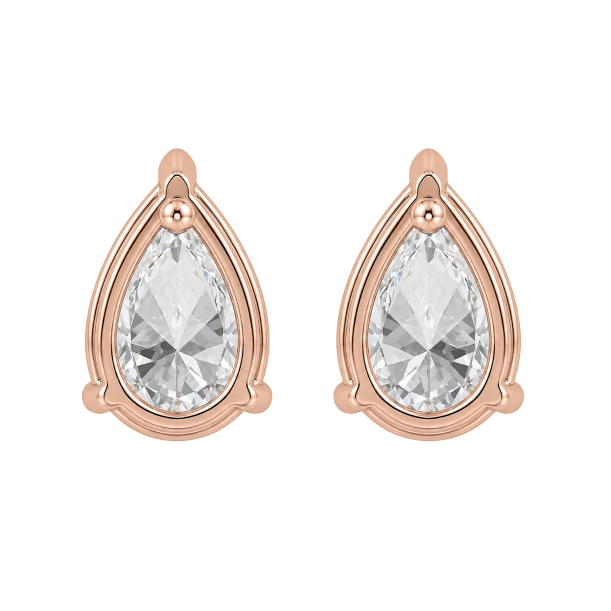 Lab-Grown Diamond Pear Solitaire Stud Earrings in 14K White Gold or 14K Yellow Gold