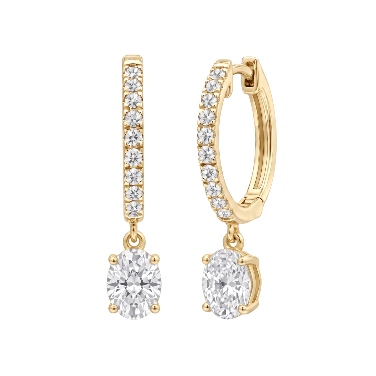 Lab-Grown Diamond Hoop Earrings in 14K White Gold or 14K Yellow Gold