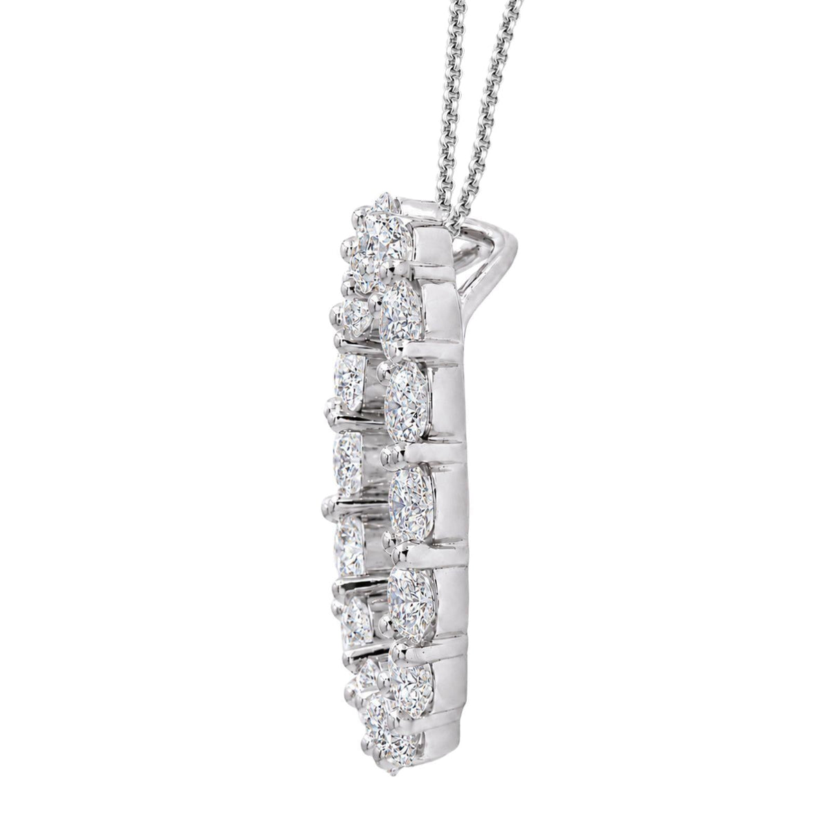 3 ct. T.W. Lab-Grown Diamond Round Pendant Necklace in Sterling Silver or 14K Gold over Silver