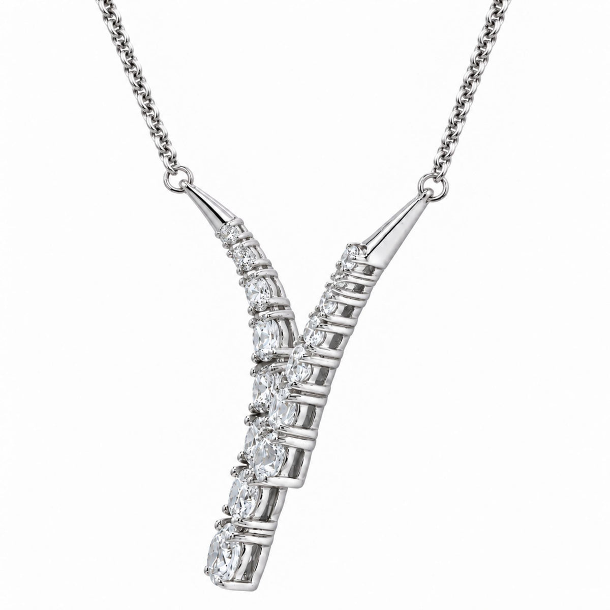 3 ct. T.W. Lab-Grown Diamond Round Y Necklace in Sterling Silver or 14K Gold over Silver