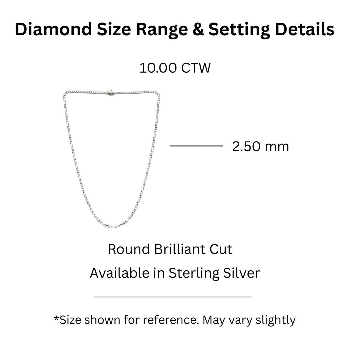 10 ct. T.W. Lab-Grown Diamond Round Tennis Necklace in Sterling Silver or 14K Gold over Silver