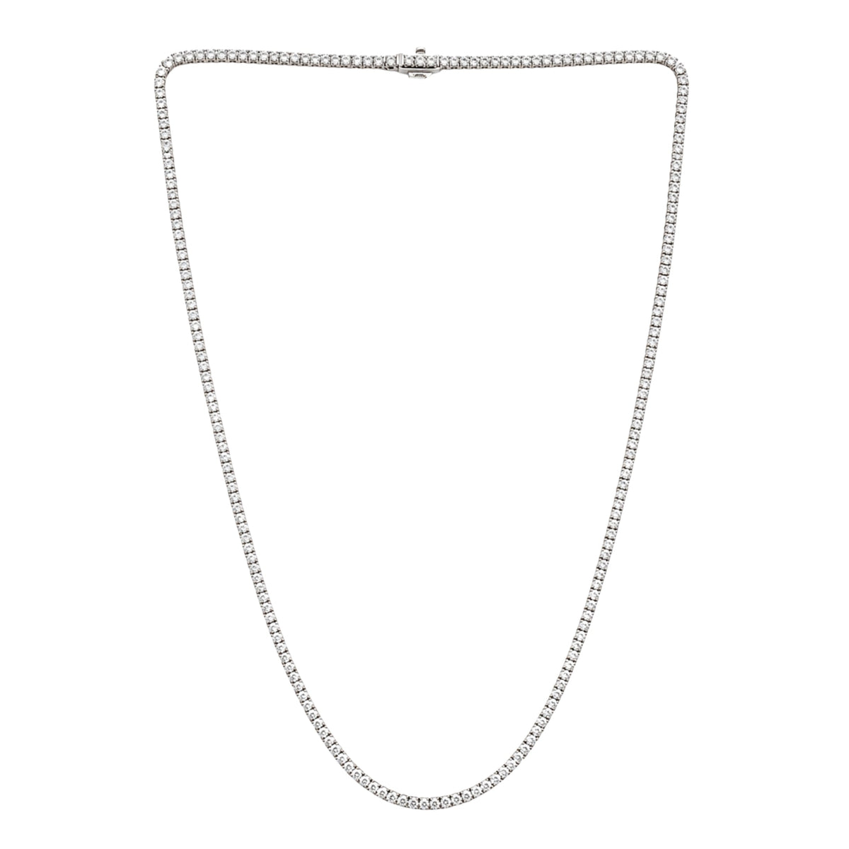 Lab-Grown Diamond Round Tennis Necklace in 14K White Gold or 14K Yellow Gold