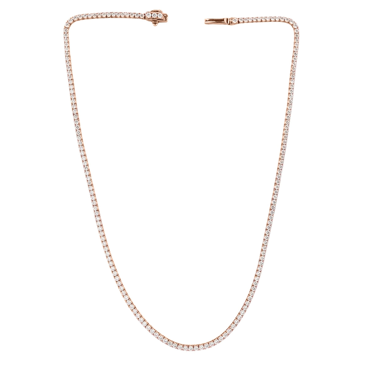 Lab-Grown Diamond Round Tennis Necklace in 14K White Gold or 14K Yellow Gold