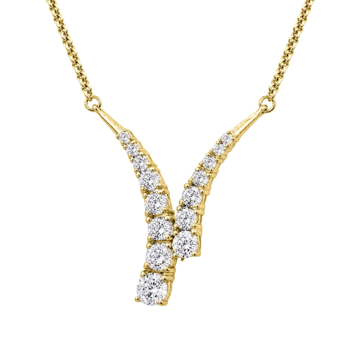 3 ct. T.W. Lab-Grown Diamond Round Y Necklace in Sterling Silver or 14K Gold over Silver