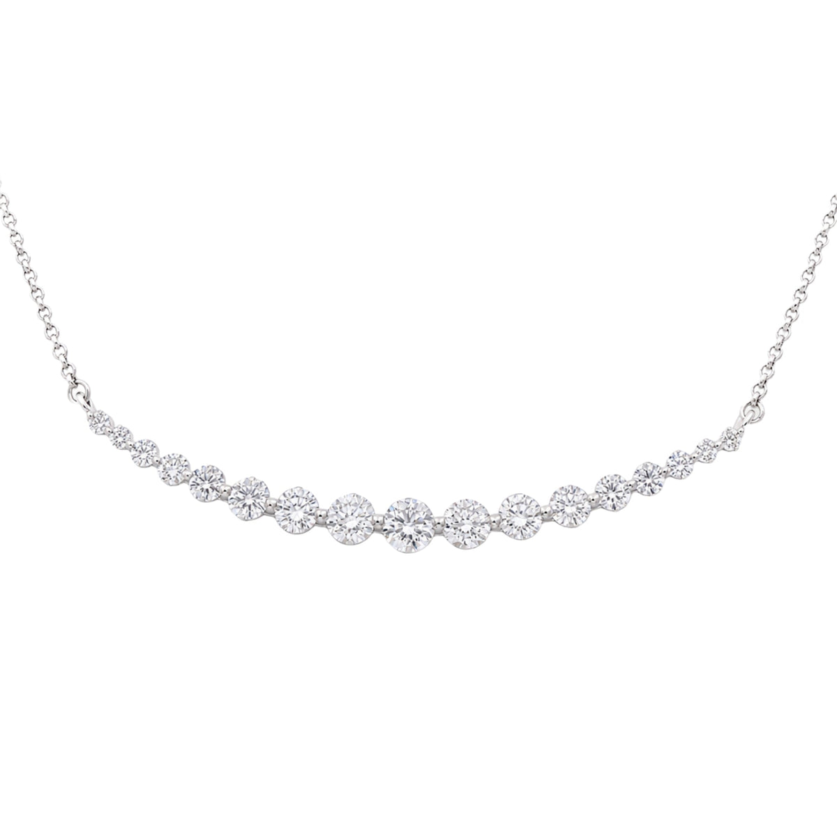 2 ct. T.W. Lab-Grown Diamond Round Smile Necklace in Sterling Silver or 14K Gold over Silver