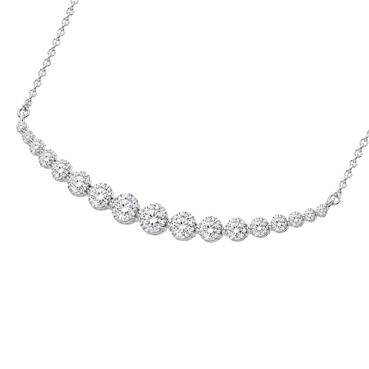 2 ct. T.W. Lab-Grown Diamond Round Smile Necklace in Sterling Silver or 14K Gold over Silver