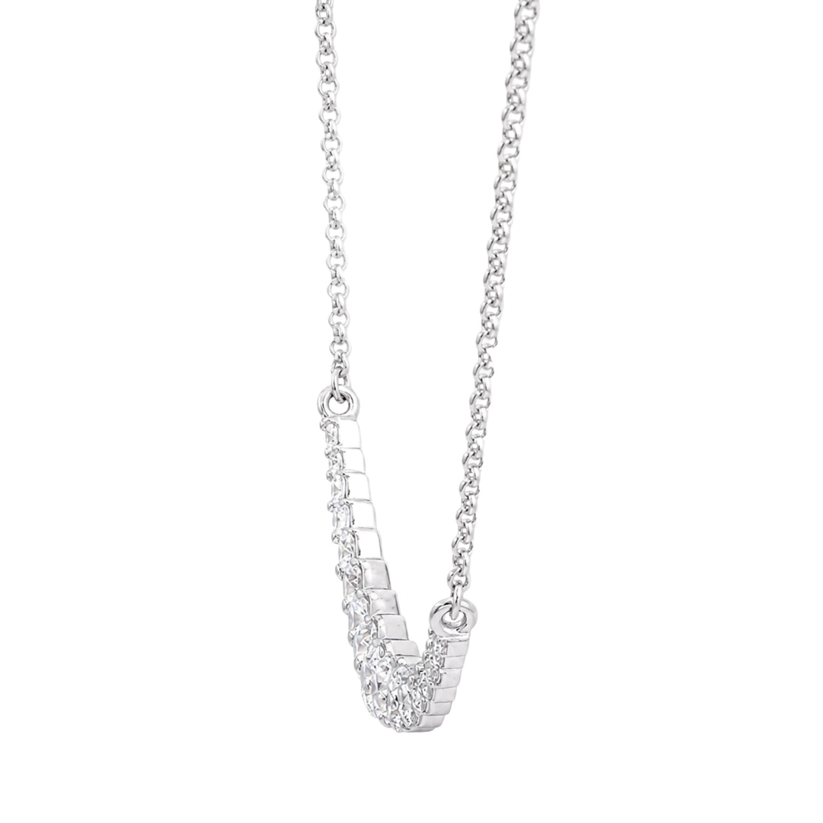 2 ct. T.W. Lab-Grown Diamond Round Smile Necklace in Sterling Silver or 14K Gold over Silver