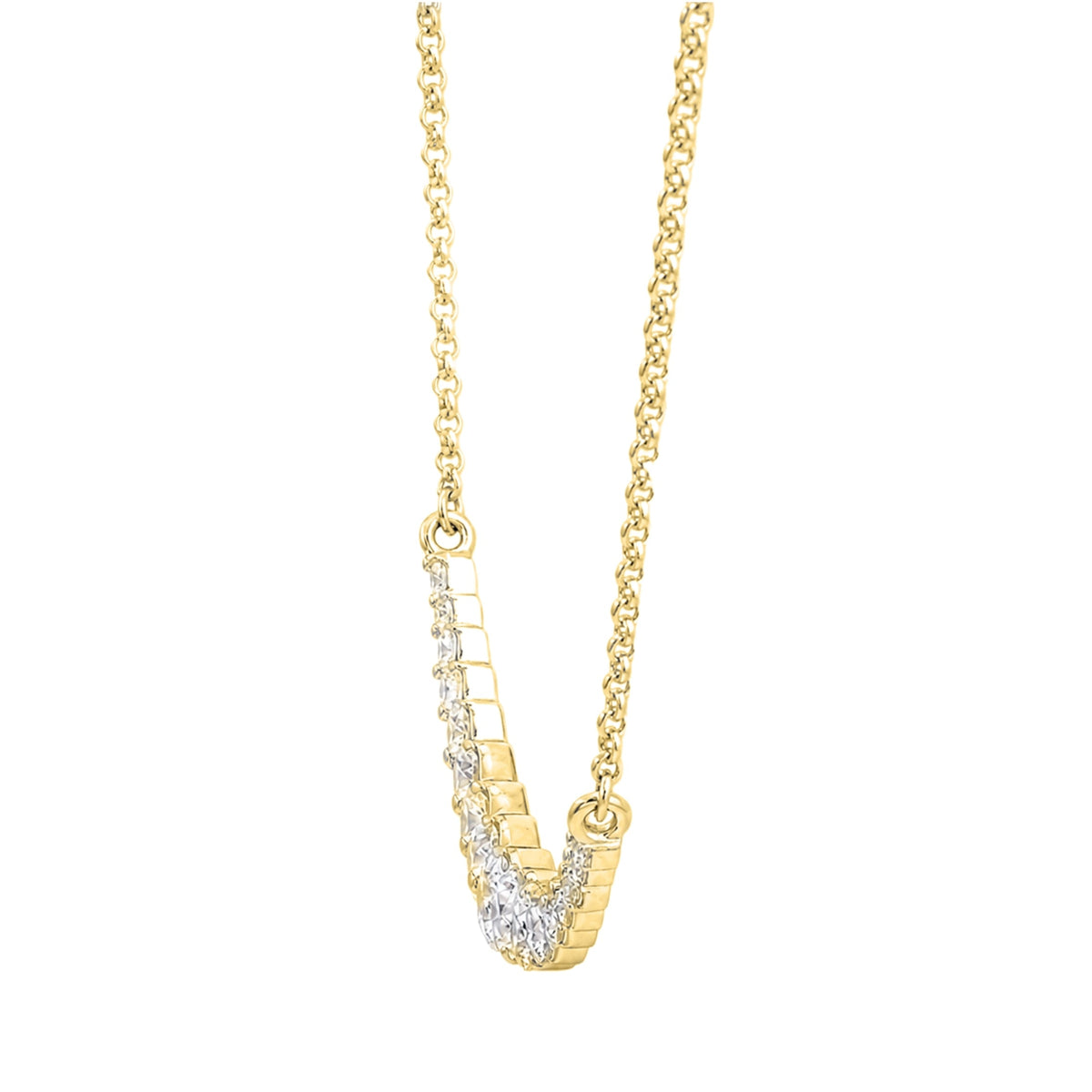 2 ct. T.W. Lab-Grown Diamond Round Smile Necklace in Sterling Silver or 14K Gold over Silver