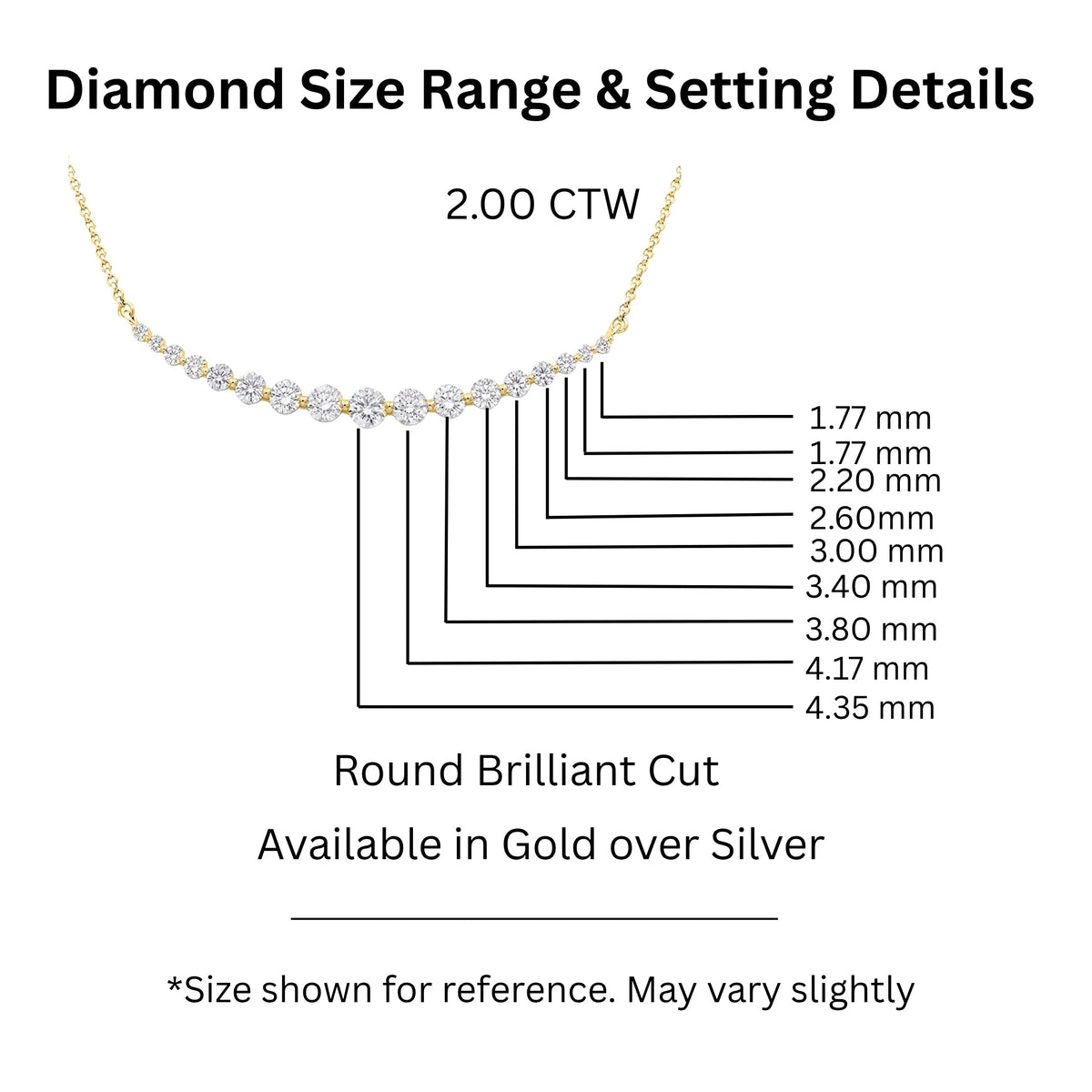2 ct. T.W. Lab-Grown Diamond Round Smile Necklace in Sterling Silver or 14K Gold over Silver