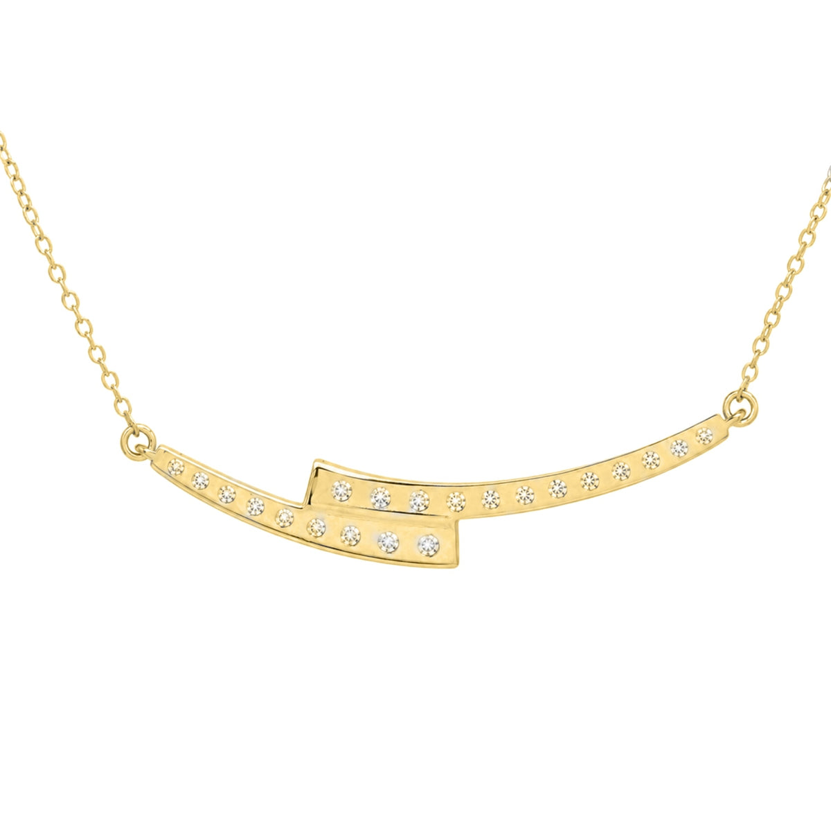 1 ct. T.W. Lab-Grown Diamond Round Smile Necklace in Sterling Silver or 14K Gold over Silver