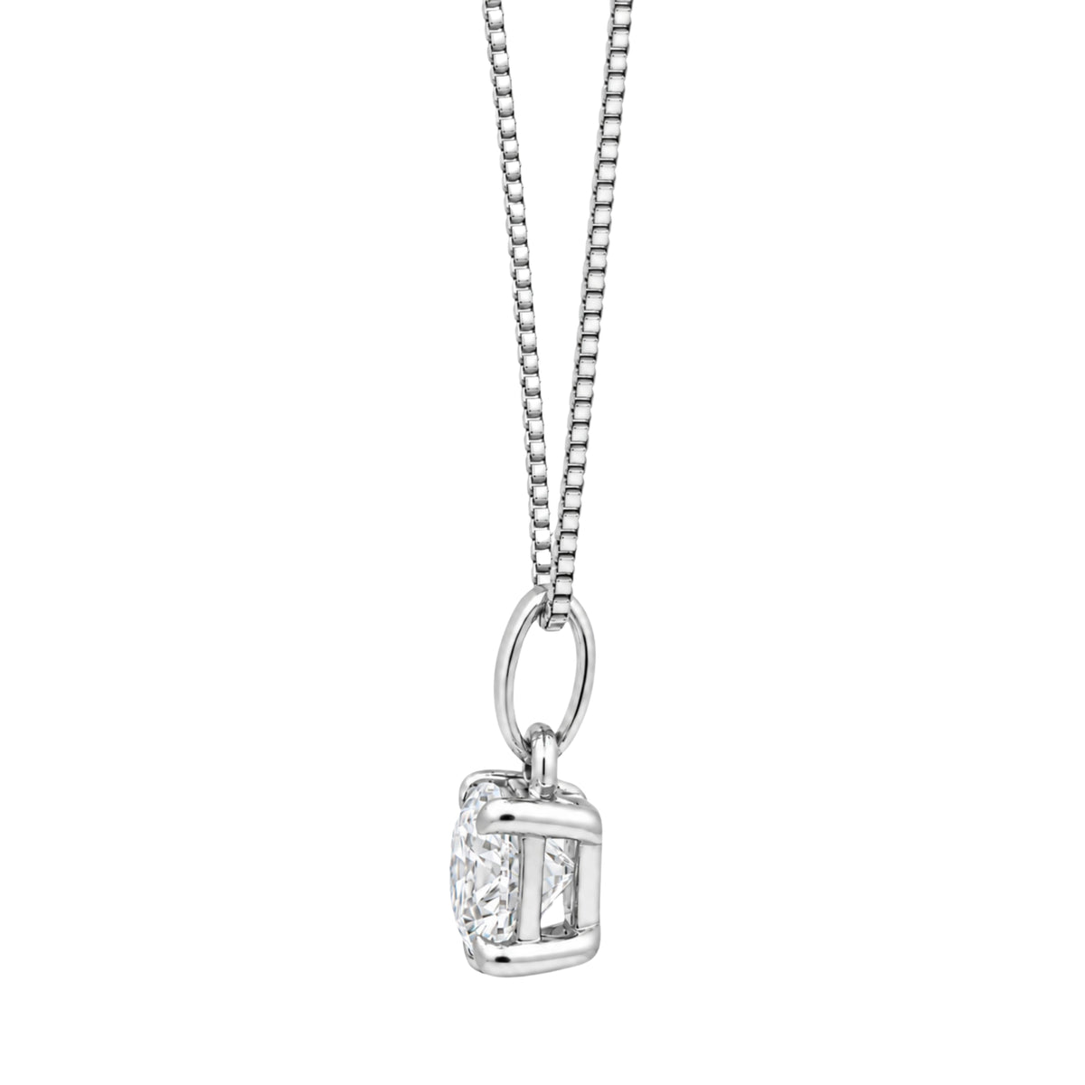 Lab-Grown Diamond Solitaire Pendant Necklace in 14K White Gold or 14K Yellow Gold