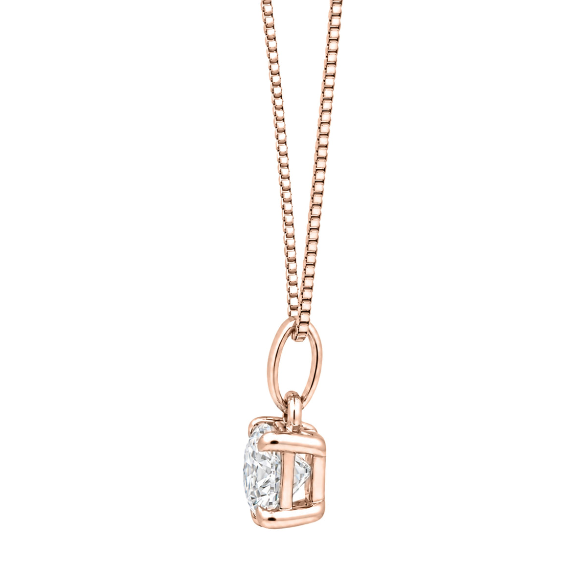 Lab-Grown Diamond Round Solitaire Pendant Necklace in 14K White Gold or 14K Yellow Gold