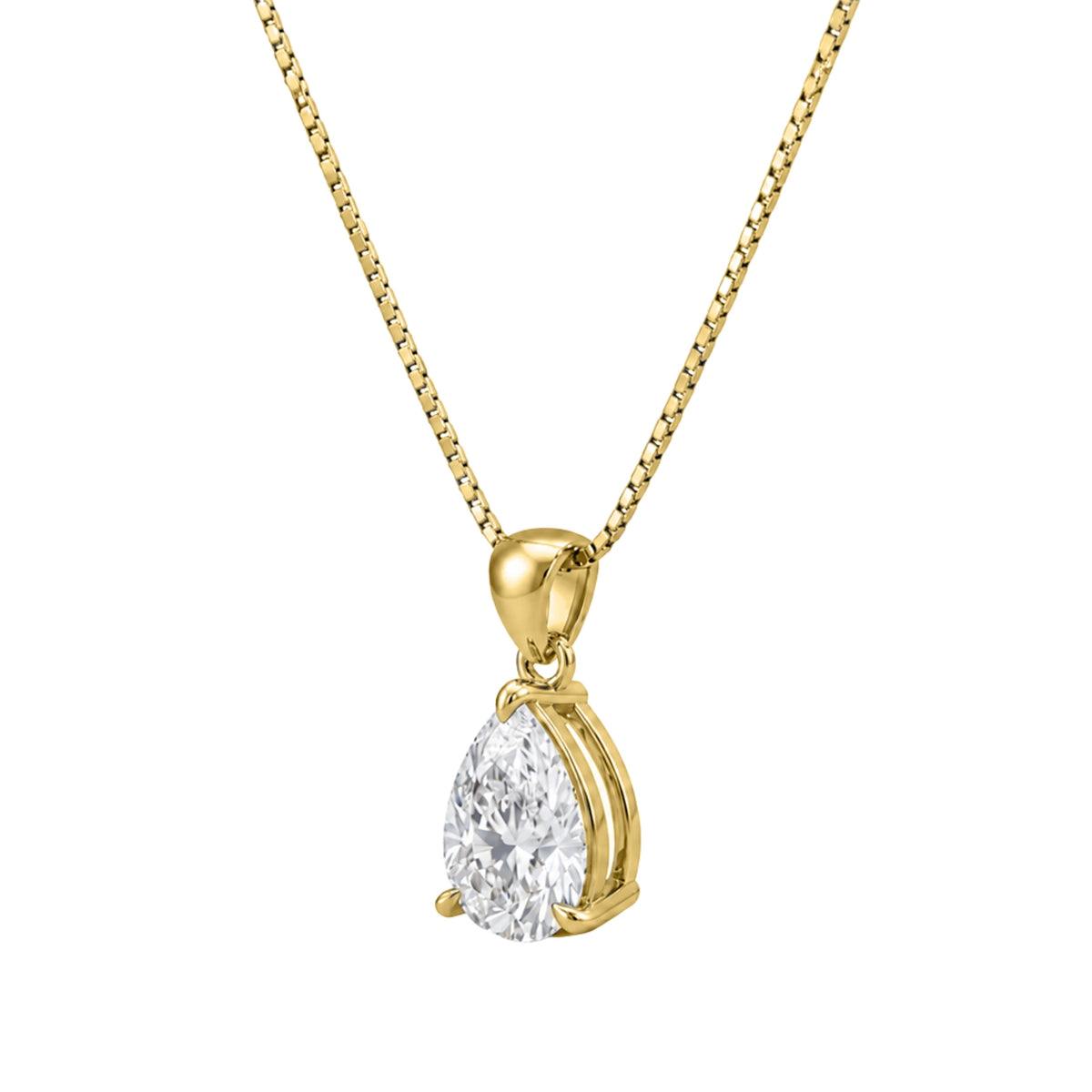 Lab-Grown Diamond Solitaire Pendant Necklace in 14K White Gold or 14K Yellow Gold