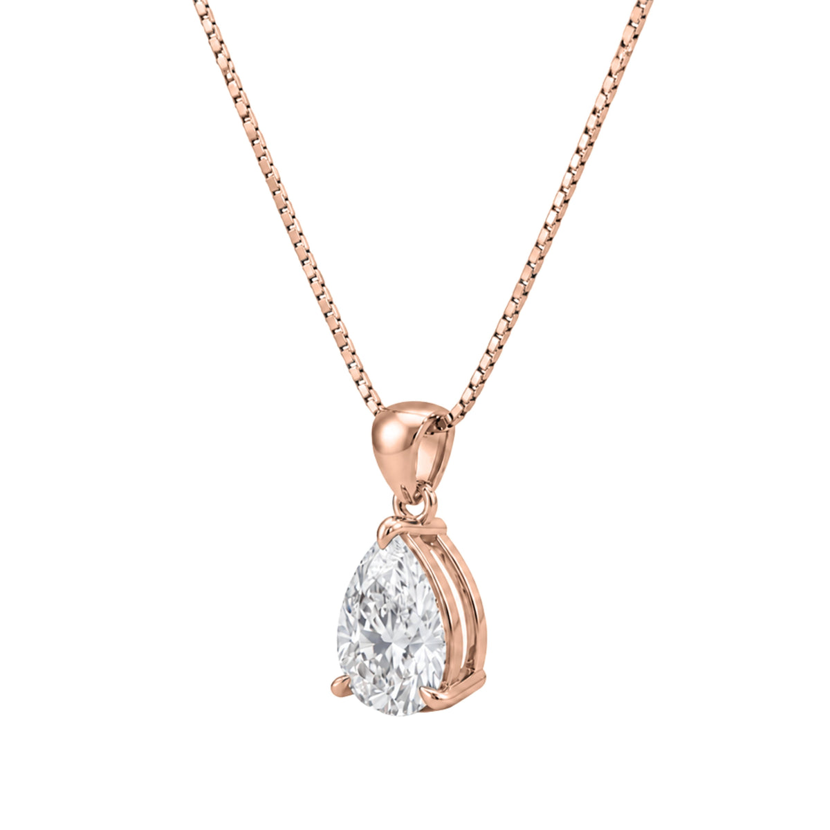 Lab-Grown Diamond Solitaire Pendant Necklace in 14K White Gold or 14K Yellow Gold