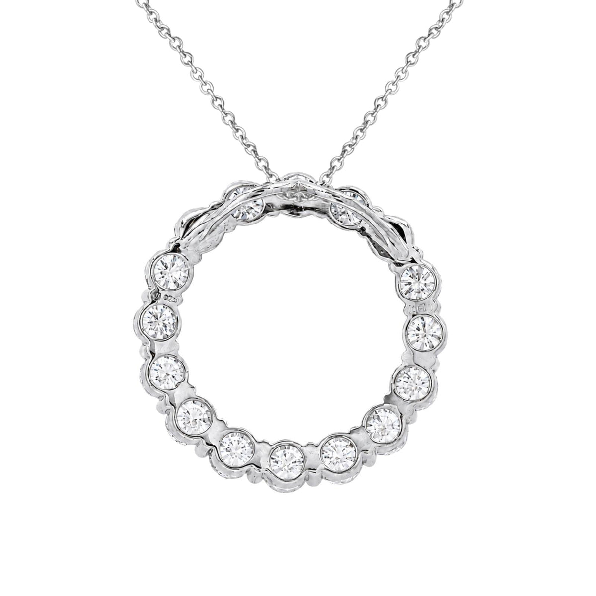1 ct. T.W. Lab-Grown Diamond Round Pendant Necklace in Sterling Silver or 14K Gold over Silver