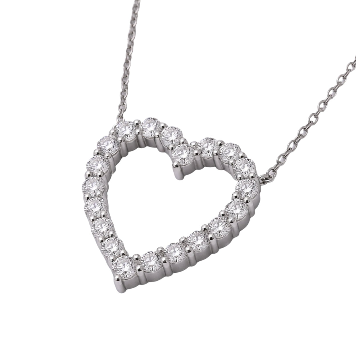 2 ct. T.W. Lab-Grown Diamond Round Heart Pendant Necklace in Sterling Silver or 14K Gold over Silver