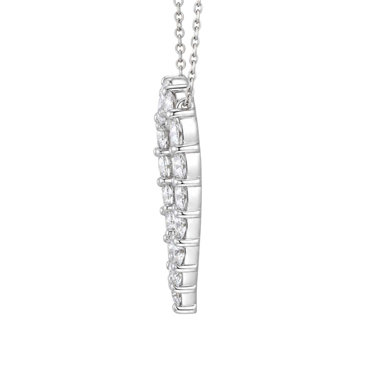 2 ct. T.W. Lab-Grown Diamond Round Heart Pendant Necklace in Sterling Silver or 14K Gold over Silver