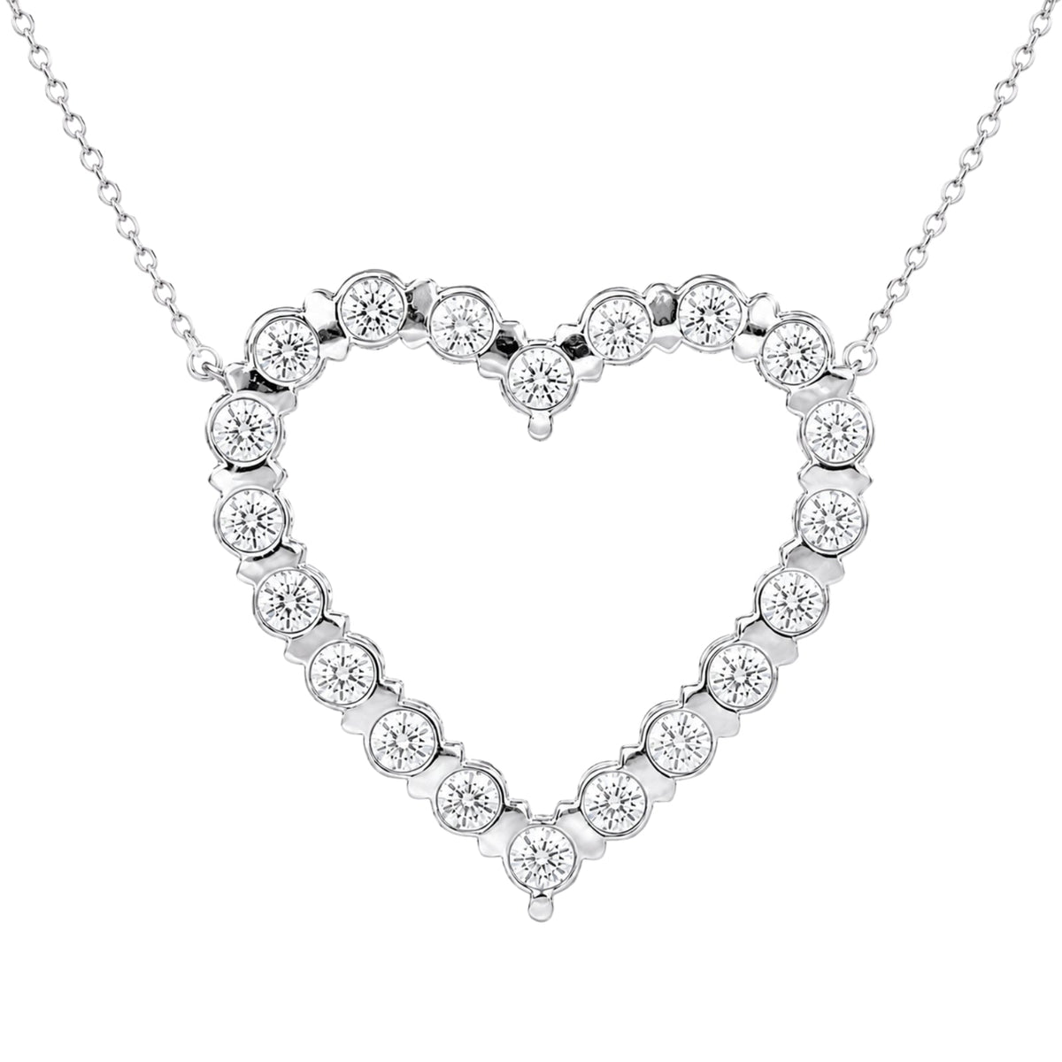 2 ct. T.W. Lab-Grown Diamond Round Heart Pendant Necklace in Sterling Silver or 14K Gold over Silver